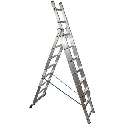 Стремянка-лестница универсальная трехсекционная алюминиевая